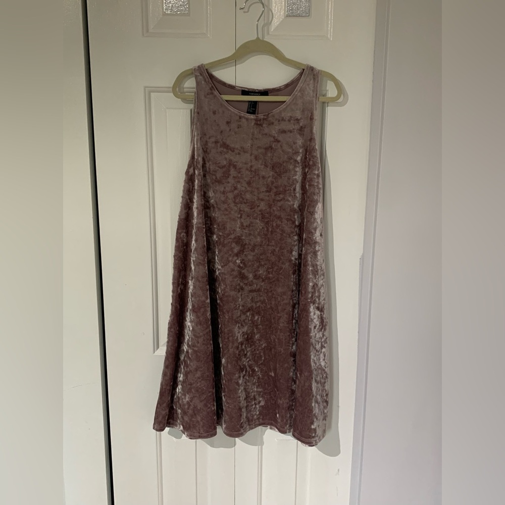 Forever 21 Pink A-Line Mini Dress Crew Neck Sleeveless
